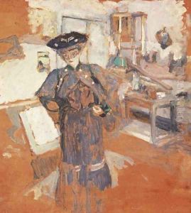 Dame à la voilette, les mains sur les hanches by Jean-Edouard Vuillard