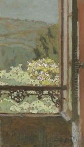 La fenetre ouverte sur les arbres en fleur by Jean-Edouard Vuillard