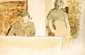Deux figures au piano by Jean-Edouard Vuillard