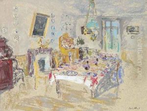 La nappe à carreaux rouges by Jean-Edouard Vuillard