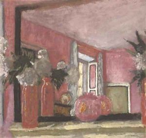 Reflexions dans le mirroir au-dessus de la cheminee by Jean-Edouard Vuillard