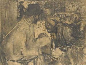 L'heure du the by Jean-Edouard Vuillard