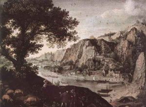 View of Huy from Ahin by Lucas Van Valkenborch