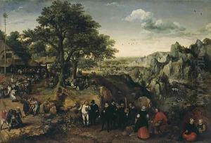 Landscape with a Rural Festival by Lucas Van Valkenborch