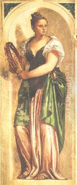 Woman Playing Tambourine - view 1