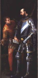 Warrior handing a letter to a page