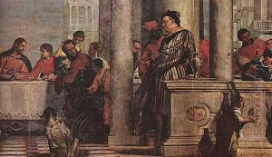Feast in the House of Levi (detail) 1573 by Paolo Veronese (Caliari)