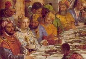 The Marriage at Cana (detail-1) 1563 by Paolo Veronese (Caliari)