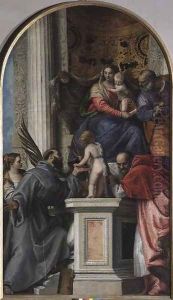 Madonna and Child Enthroned, St. John the Baptist as a Boy, St. Joseph, St. Jerome, St. Justinia and St. Francis by Paolo Veronese (Caliari)