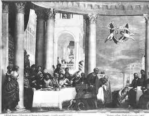 The Meal at the House of Simon the Pharisee, detail of the left hand side, 1570 by Paolo Veronese (Caliari)