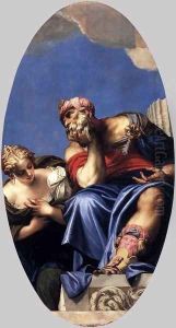 Aged Oriental with a Young Woman by Paolo Veronese (Caliari)