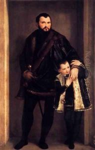 Portrait of Count Giuseppe da Porto with his Son Adriano by Paolo Veronese (Caliari)