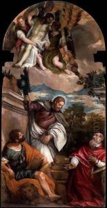 Sts Mark, James and Jerome with the Dead Christ Borne by Angels