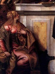 Holy Family with Sts Anthony Abbot, Catherine and the Infant John the Baptist (d by Paolo Veronese (Caliari)