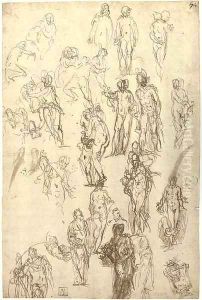 Studies of Mercury, Venus, Cupid and Saturn and other figures