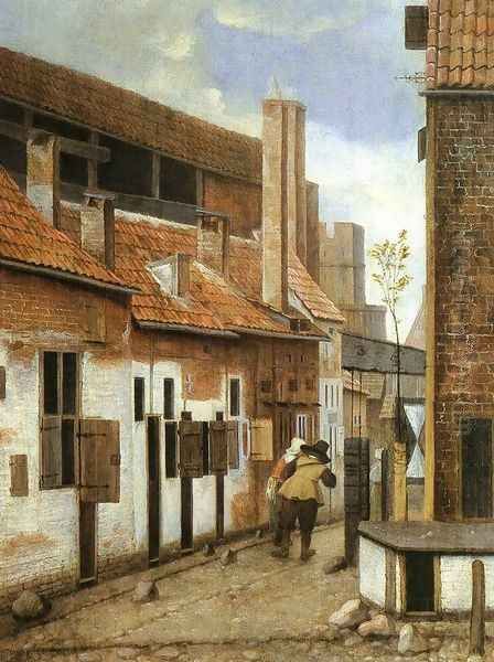 Street Scene with Two Figures Walking Away - view 1