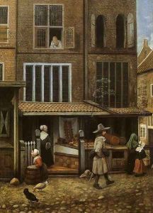 Street Scene with Bakery by Jacobus Vrel