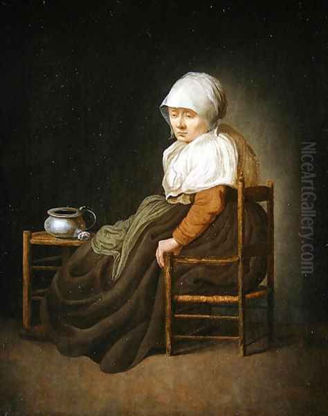 A woman seated in a chair - view 1
