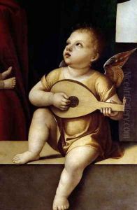 Madonna in Adoration of the Christ Child with Two Angels by Alvise Vivarini