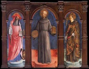 Sts Jerome, Bernardino of Siena, and Louis of Toulouse by Antonio Vivarini