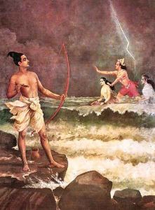 Sri Rama Vanquishing The Sea by Raja Ravi Varma