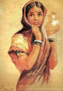 The Milkmaid by Raja Ravi Varma