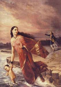 Shantanu and Ganga by Raja Ravi Varma