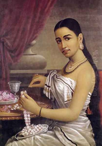 Lady with Flower Garland - view 1