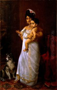 There Comes Papa by Raja Ravi Varma