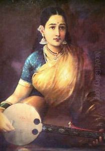Lady with Swarbat by Raja Ravi Varma