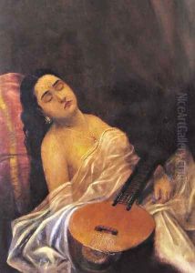 Sleeping Beauty by Raja Ravi Varma