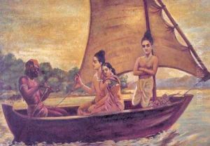 Sreerama Crossing Sarayu River by Raja Ravi Varma