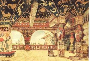 Stage design for Nikolai Rimsky-Korsakov's opera 'The Snow Maiden', 1883