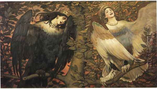 Sirin and Alkonost: Birds of Joy and Sorrow. 1896 by Viktor Vasnetsov