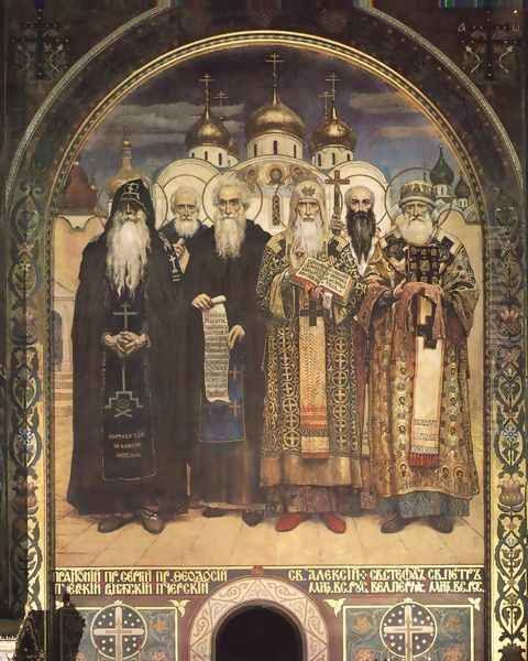 Russian Saints (monks and bishops) (St. Volodymyr's Cathedral fresco) - view 1