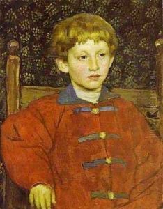 Portrait Of Vladimir Vasnetsov The Artists Son 1899 by Viktor Vasnetsov