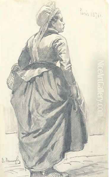 A woman carrying a bag - view 1
