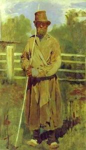 Peasant With A Pole Study 1877 by Viktor Vasnetsov