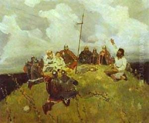 The Bard Bayan Sketch 1880 by Viktor Vasnetsov