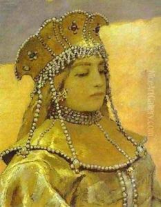 Three Tsarevnas Of The Underground Kingdom Detail 1884