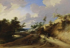 A Wooded Dune Landscape by Lodewijk De Vadder