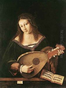 Woman Playing A Lute 1520