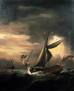 Shipping In Heavy Seas by Willem van de Velde the Younger