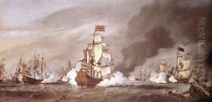 The Battle At Texel by Willem van de Velde the Younger
