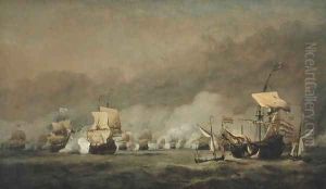 The Four Days Battle, The Hollandia Disabled, 1st4th June 1666 by Willem van de Velde the Younger