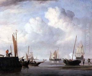 Fishing boats and other sailing vessels by Willem van de Velde the Younger
