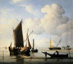 Calm Fishing Boats at low water, c.1660 by Willem van de Velde the Younger