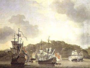 Naval Engagement by Willem van de Velde the Younger