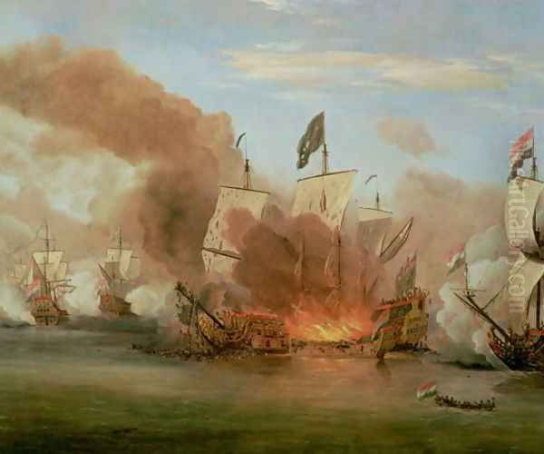 The Burning of The Royal James at the Battle of Sole Bank, 6th June 1672 - view 1