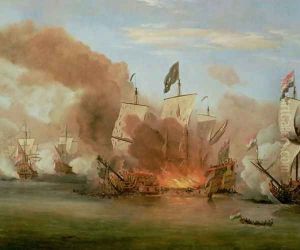 The Burning of The Royal James at the Battle of Sole Bank, 6th June 1672 by Willem van de Velde the Younger